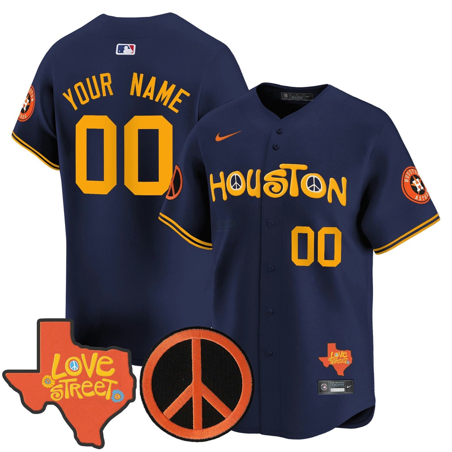 Camisa MLB Love Street & Peace Sign Patch Vapor Premier Limited Jersey V2
