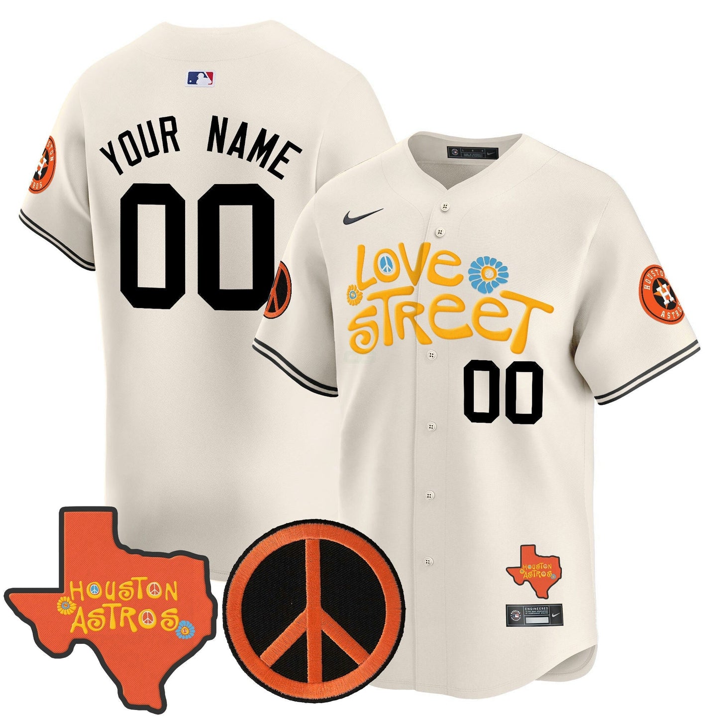 Camisa MLB Love Street & Peace Sign Patch Vapor Premier Limited Jersey V3
