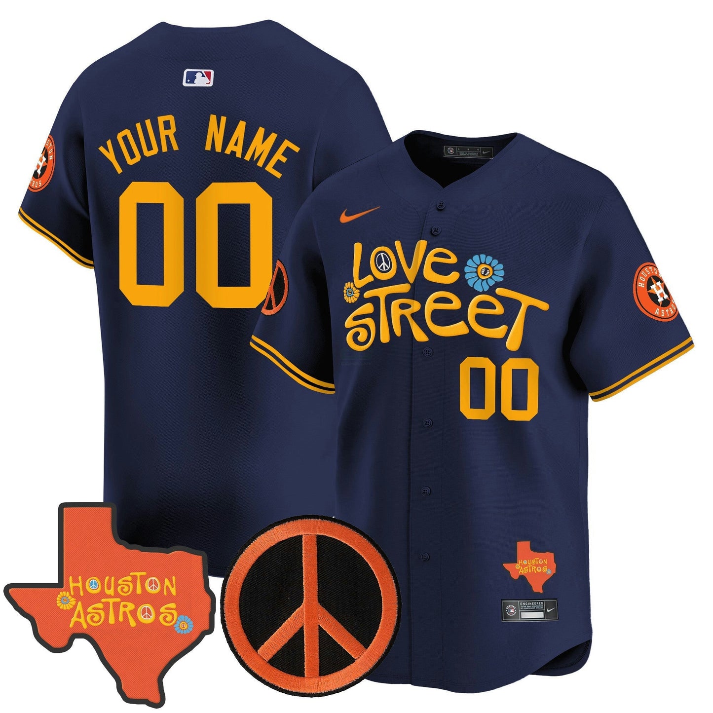 Camisa MLB Love Street & Peace Sign Patch Vapor Premier Limited Jersey V3