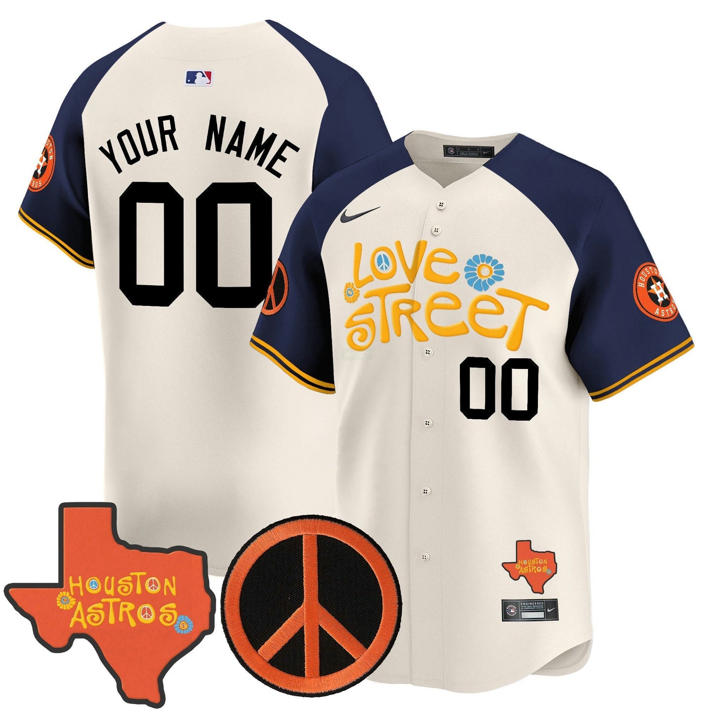 Camisa MLB Love Street & Peace Sign Patch Vapor Premier Limited Jersey V3