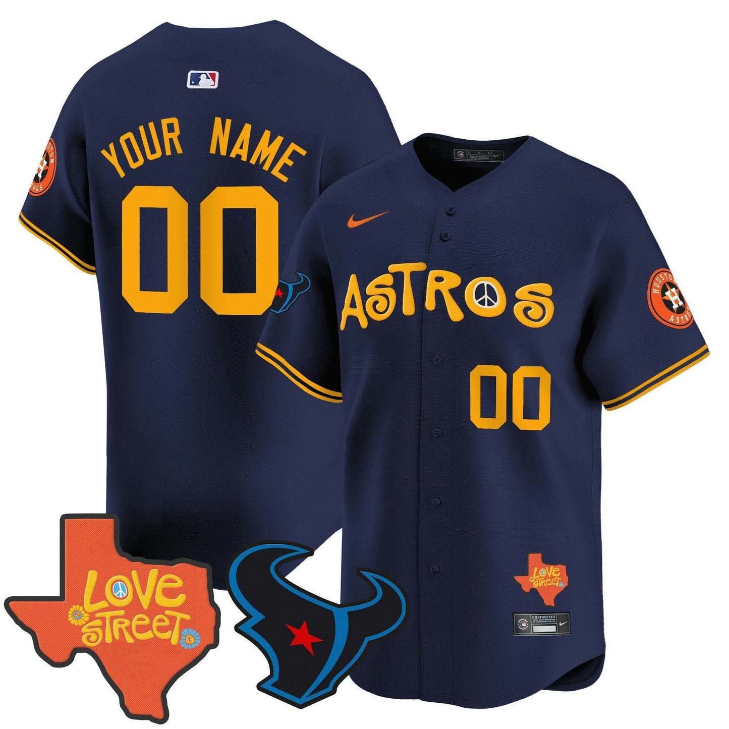 Camisa MLB Love Street & Texans Patch Vapor Premier Limited Jersey