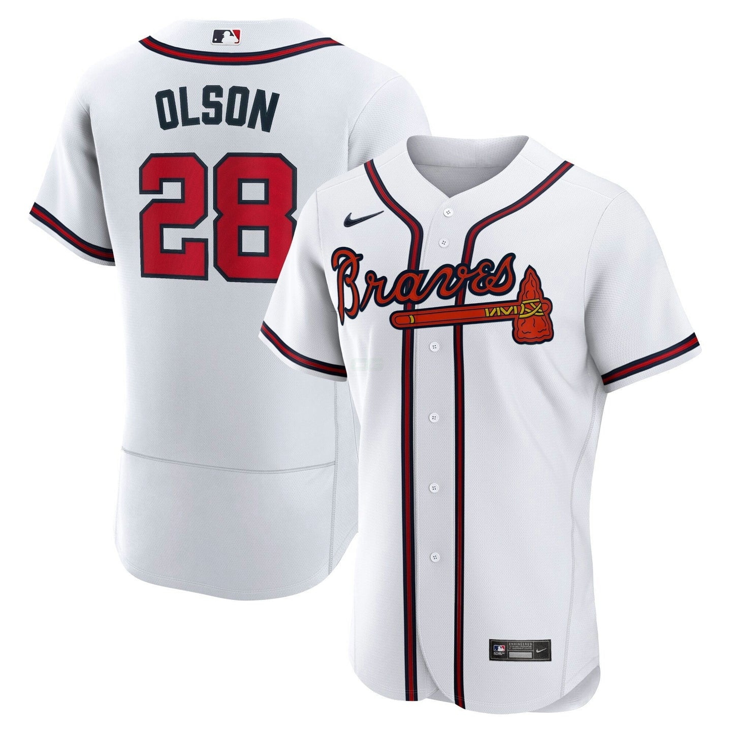 Camisa MLB Matt Olson Atlanta White Home Jersey - Branca