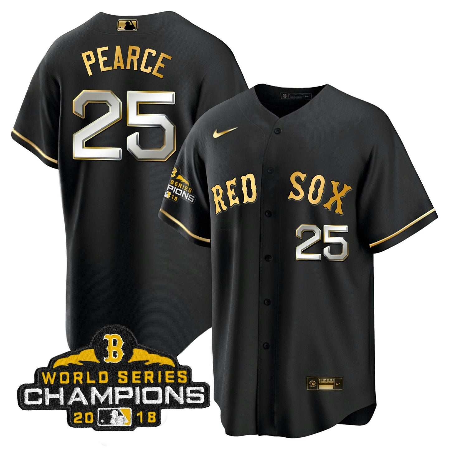 Camisa MLB Men Boston World Series Champion 2018 Dourada Jersey