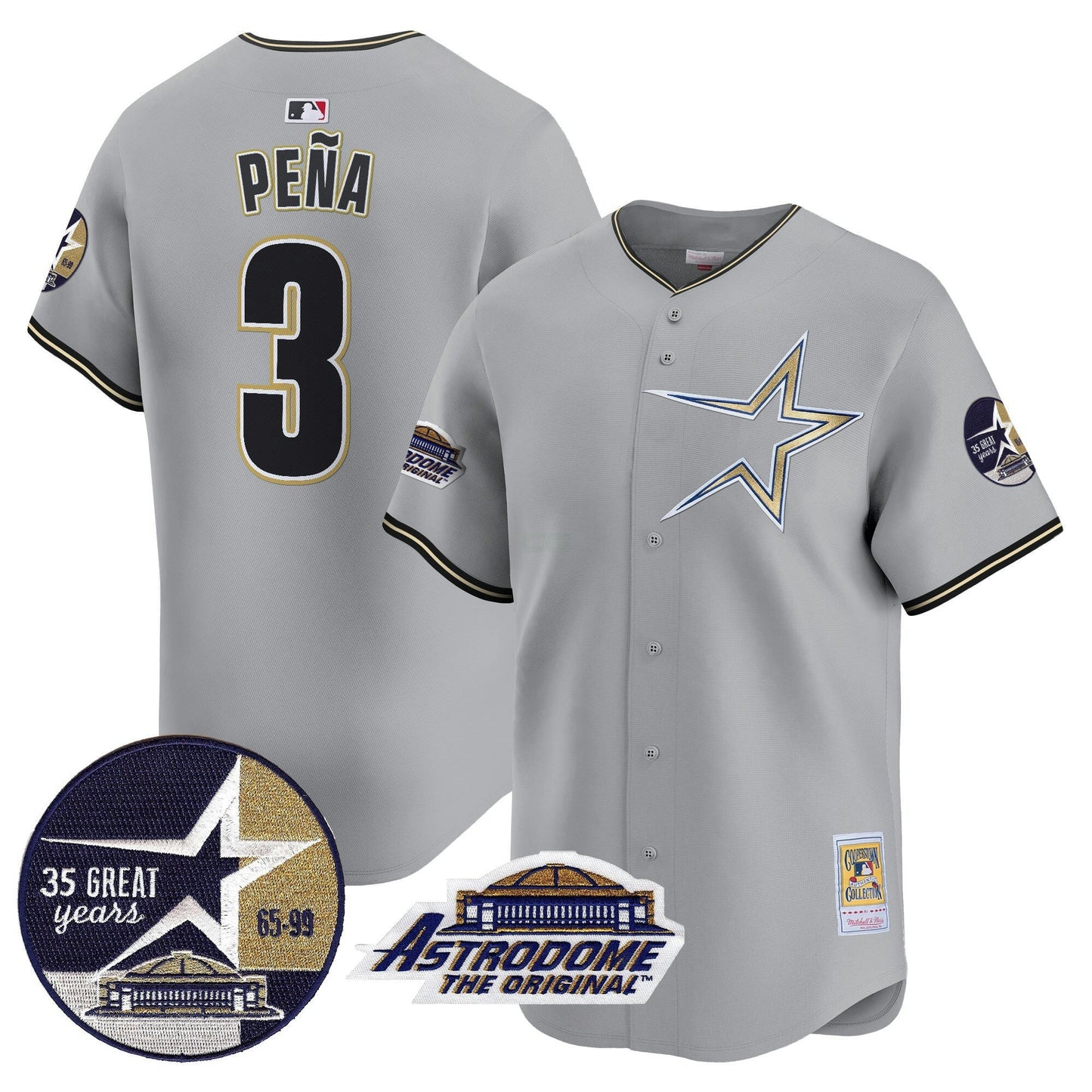Camisa MLB Men’s 1999 Throwback 35th & Astrodome Patch Vapor Premier Limited Jersey