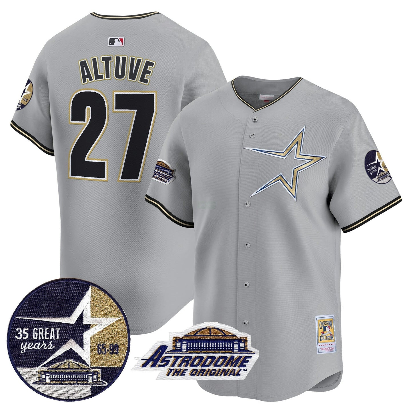 Camisa MLB Men’s 1999 Throwback 35th & Astrodome Patch Vapor Premier Limited Jersey