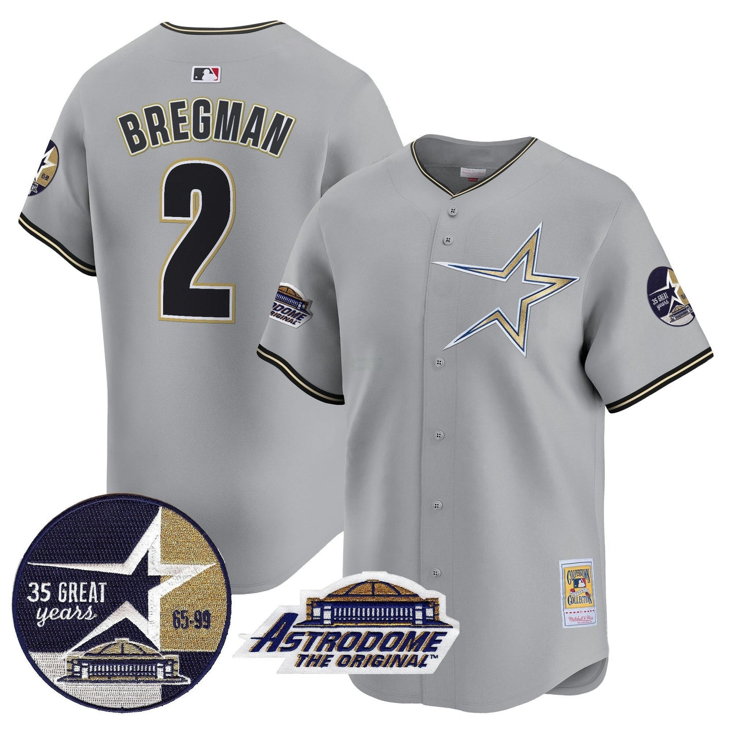 Camisa MLB Men’s 1999 Throwback 35th & Astrodome Patch Vapor Premier Limited Jersey
