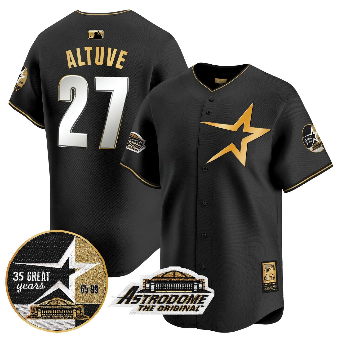 Camisa MLB Men’s 1999 Throwback 35th & Astrodome Patch Vapor Premier Limited Jersey