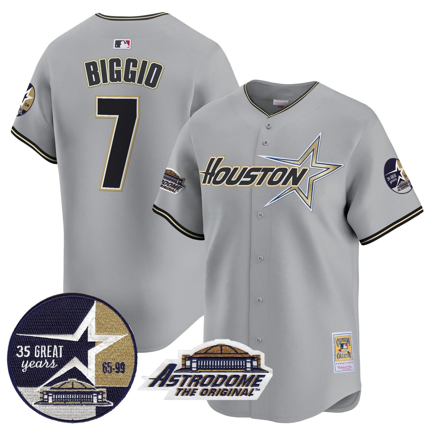Camisa MLB Men’s 1999 Throwback 35th & Astrodome Patch Vapor Premier Limited Jersey V2