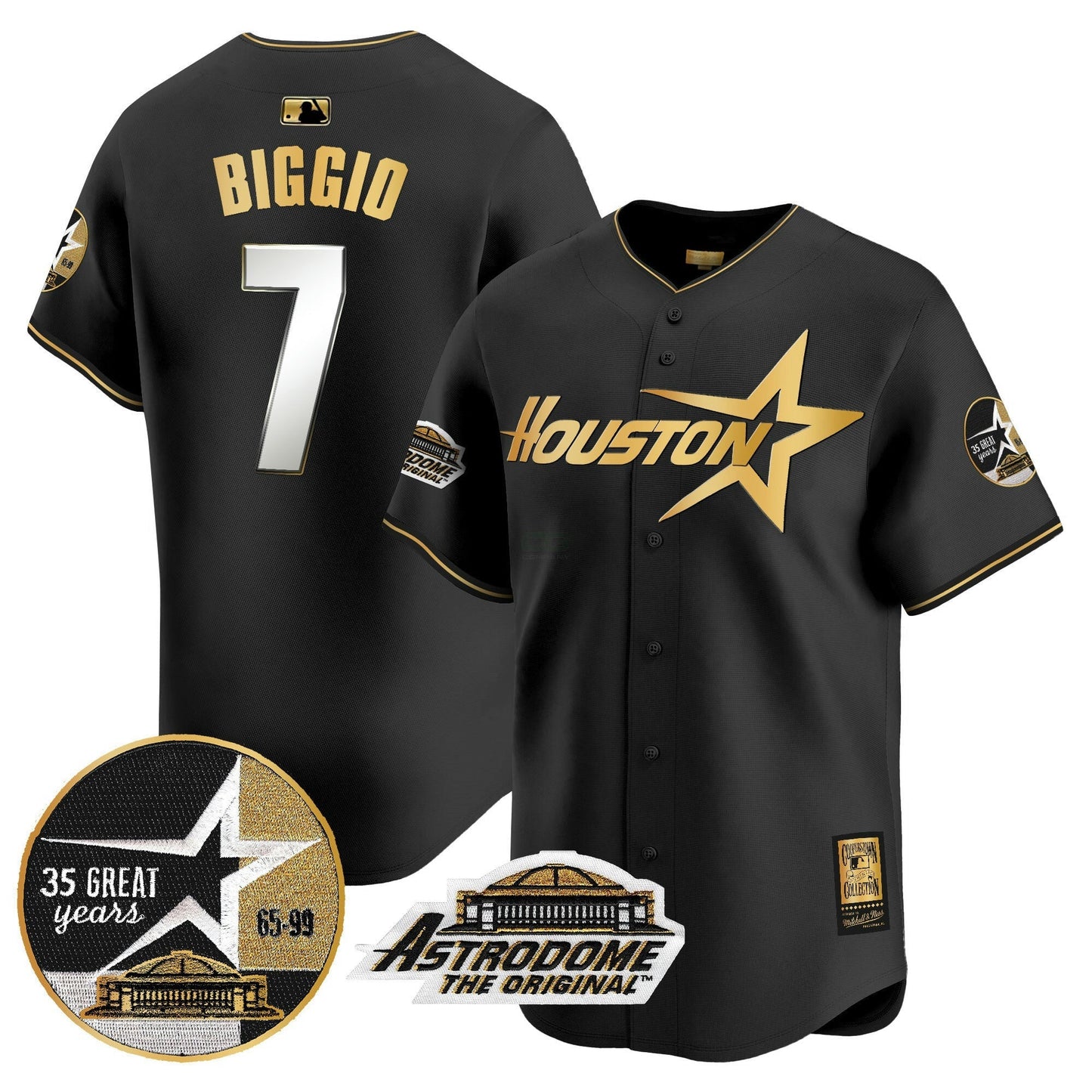 Camisa MLB Men’s 1999 Throwback 35th & Astrodome Patch Vapor Premier Limited Jersey V2