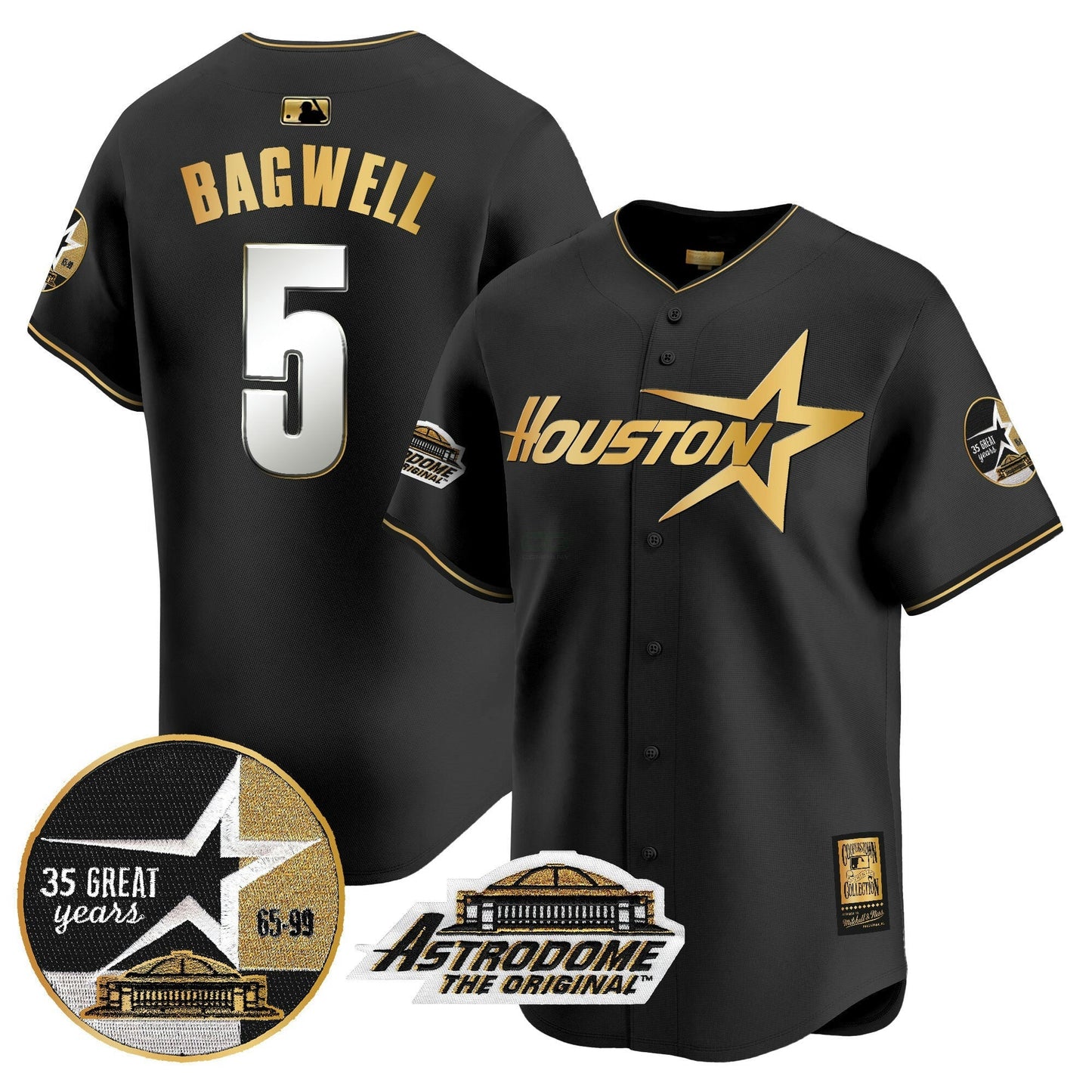 Camisa MLB Men’s 1999 Throwback 35th & Astrodome Patch Vapor Premier Limited Jersey V2