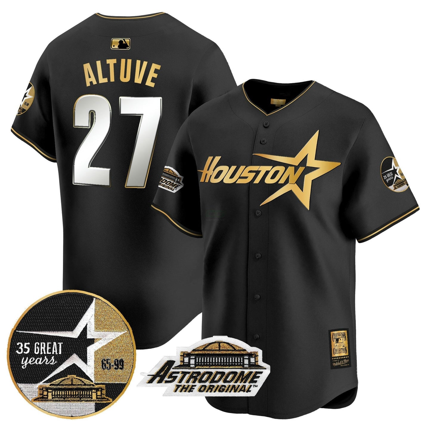 Camisa MLB Men’s 1999 Throwback 35th & Astrodome Patch Vapor Premier Limited Jersey V2