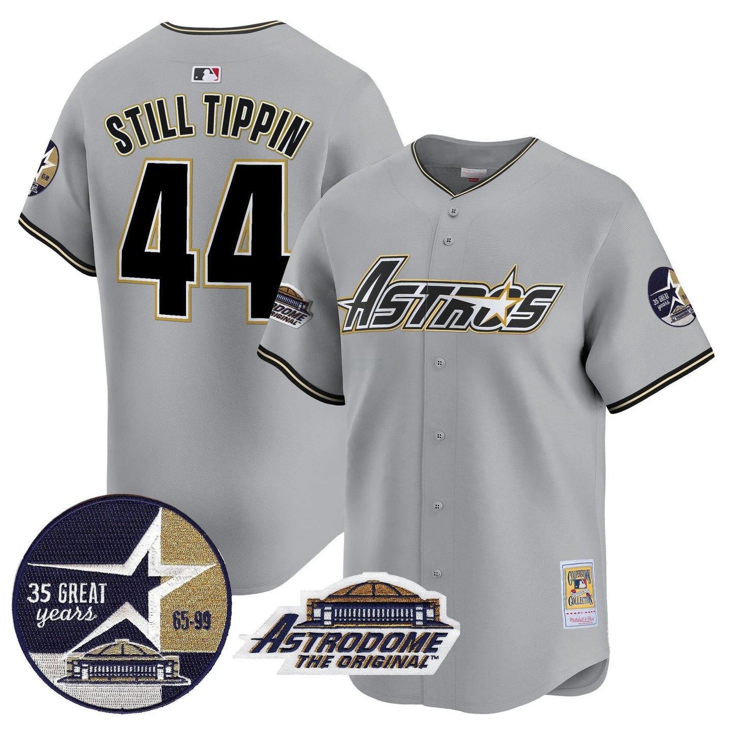 Camisa MLB Men’s 1999 Throwback 35th & Astrodome Patch Vapor Premier Limited Jersey V3