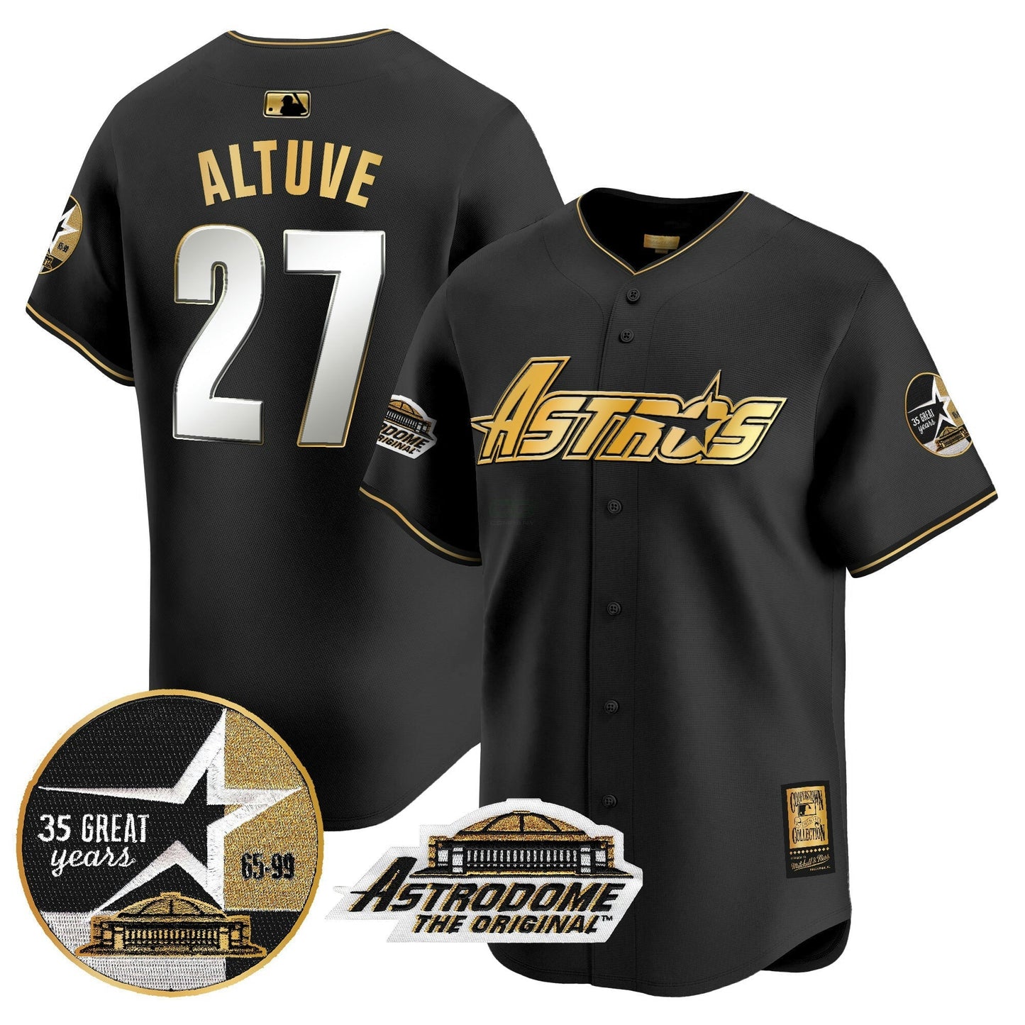 Camisa MLB Men’s 1999 Throwback 35th & Astrodome Patch Vapor Premier Limited Jersey V3