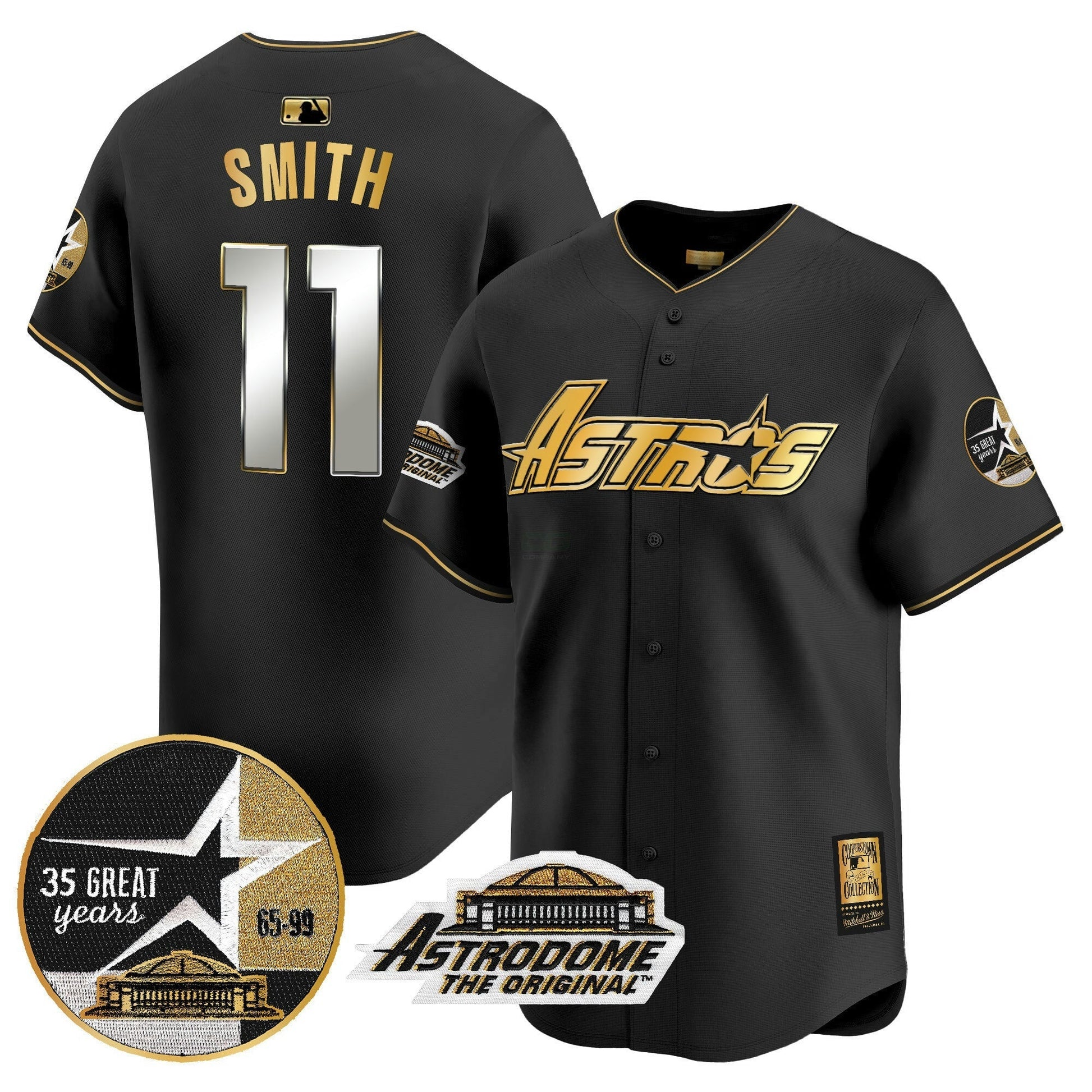 Camisa MLB Men’s 1999 Throwback 35th & Astrodome Patch Vapor Premier Limited Jersey V3