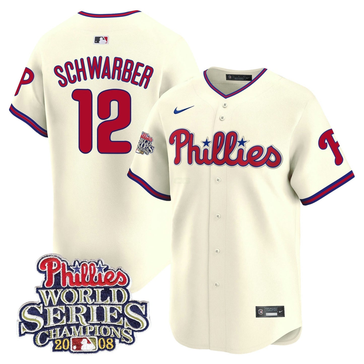 Camisa MLB Men’s 2008 World Series Champions Patch Vapor Premier Limited Jersey