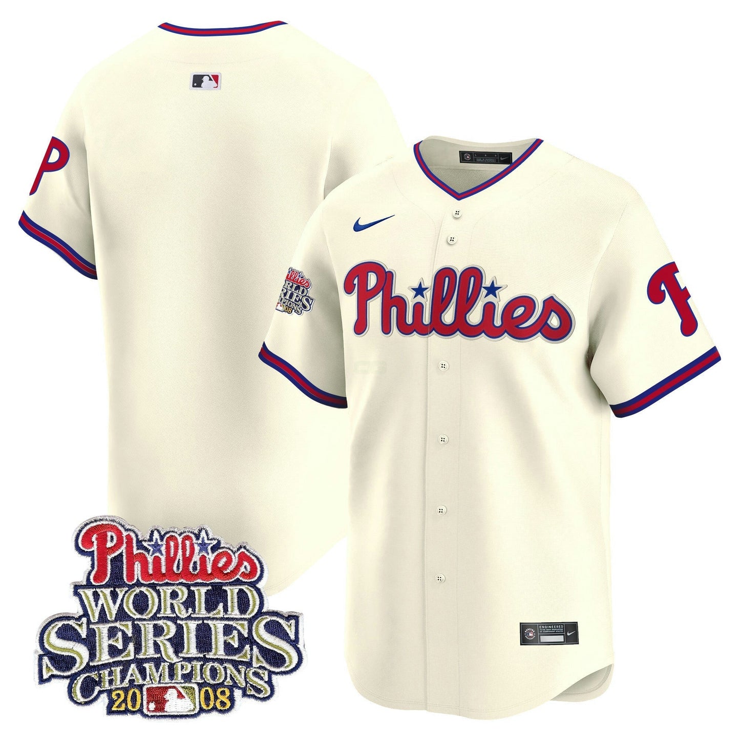 Camisa MLB Men’s 2008 World Series Champions Patch Vapor Premier Limited Jersey