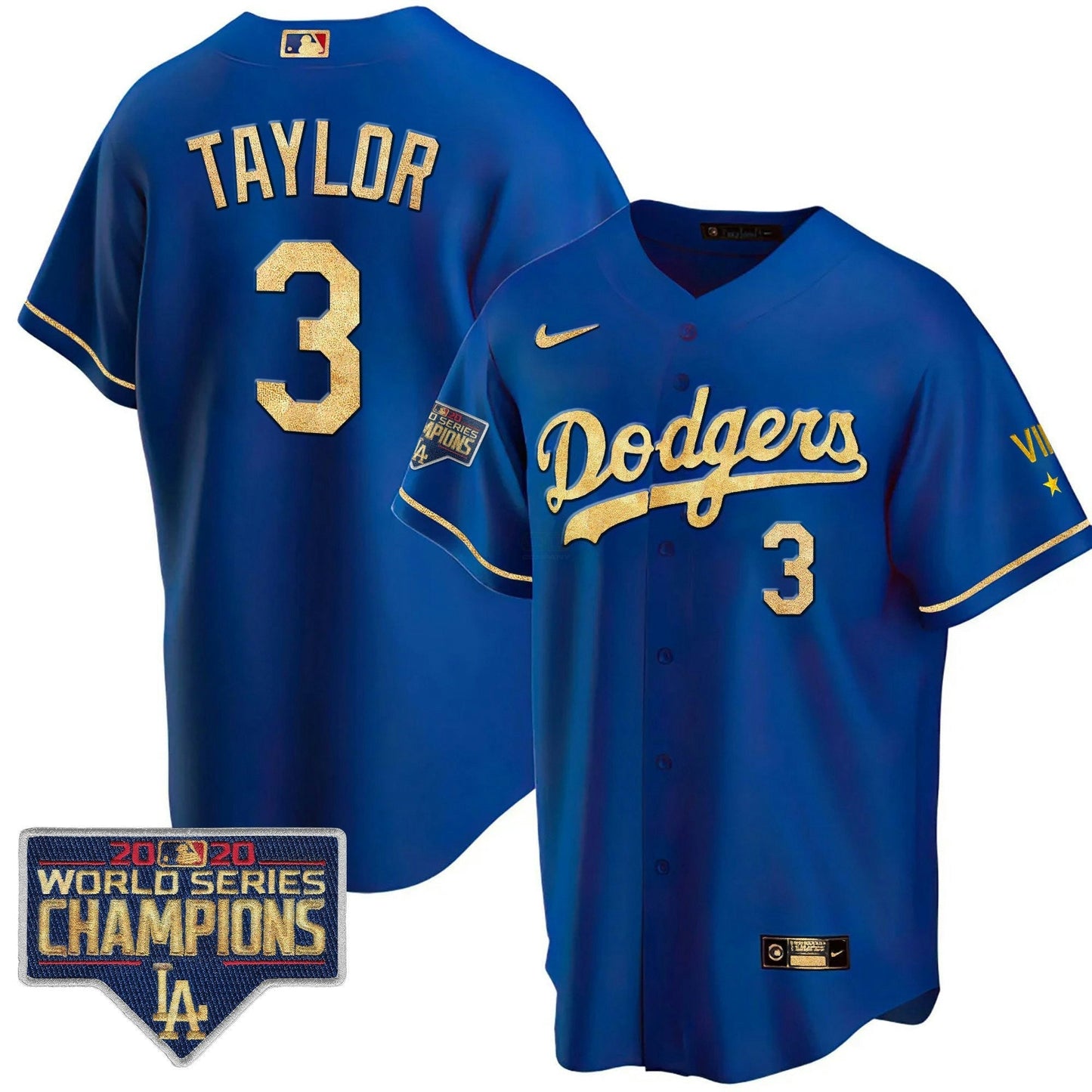 Camisa MLB Men’s 2020 World Series Champions Rush Dourada Jersey