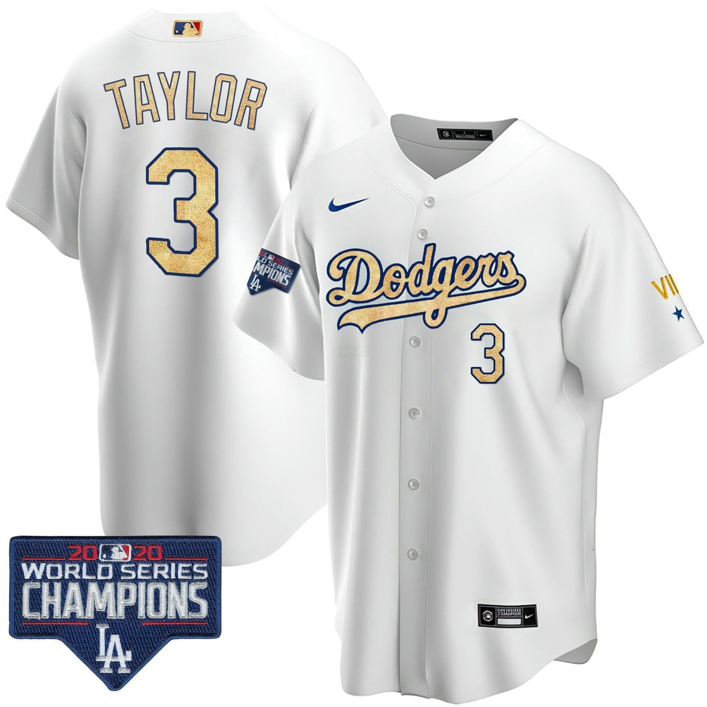 Camisa MLB Men’s 2020 World Series Champions Rush Dourada Jersey