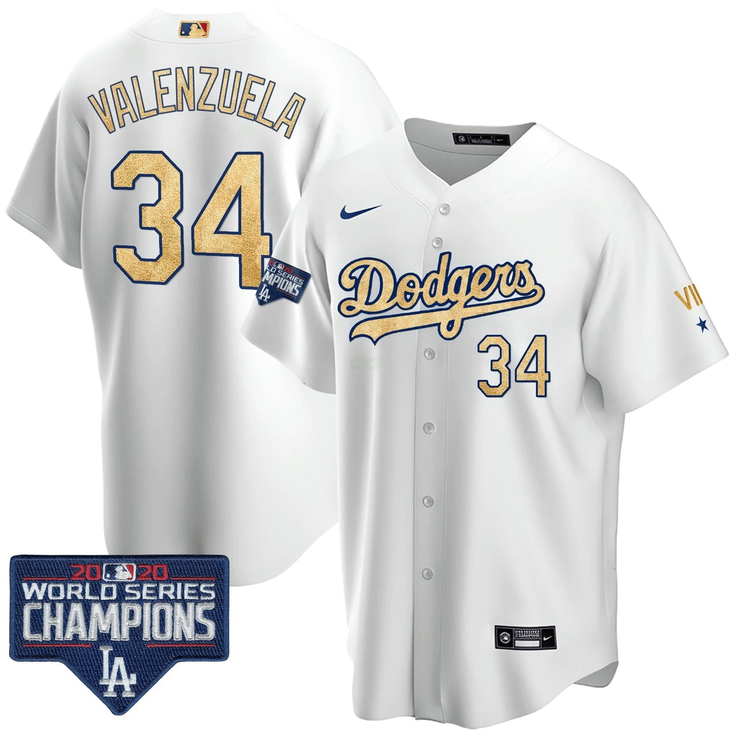 Camisa MLB Men’s 2020 World Series Champions Rush Dourada Jersey