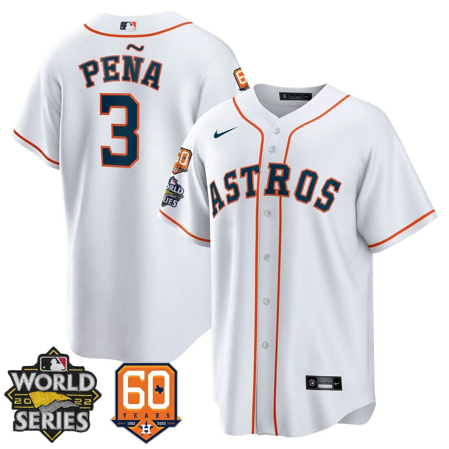 Camisa MLB Men’s 2022 World Series & 60th Patch Jersey