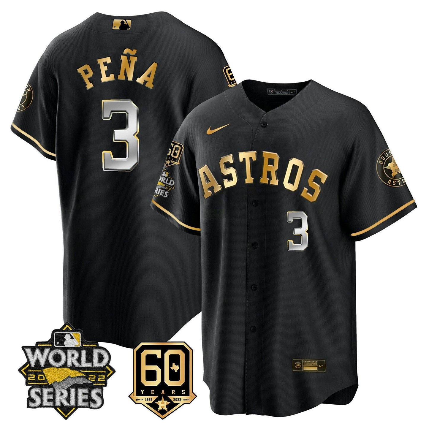 Camisa MLB Men’s 2022 World Series & 60th Patch Jersey