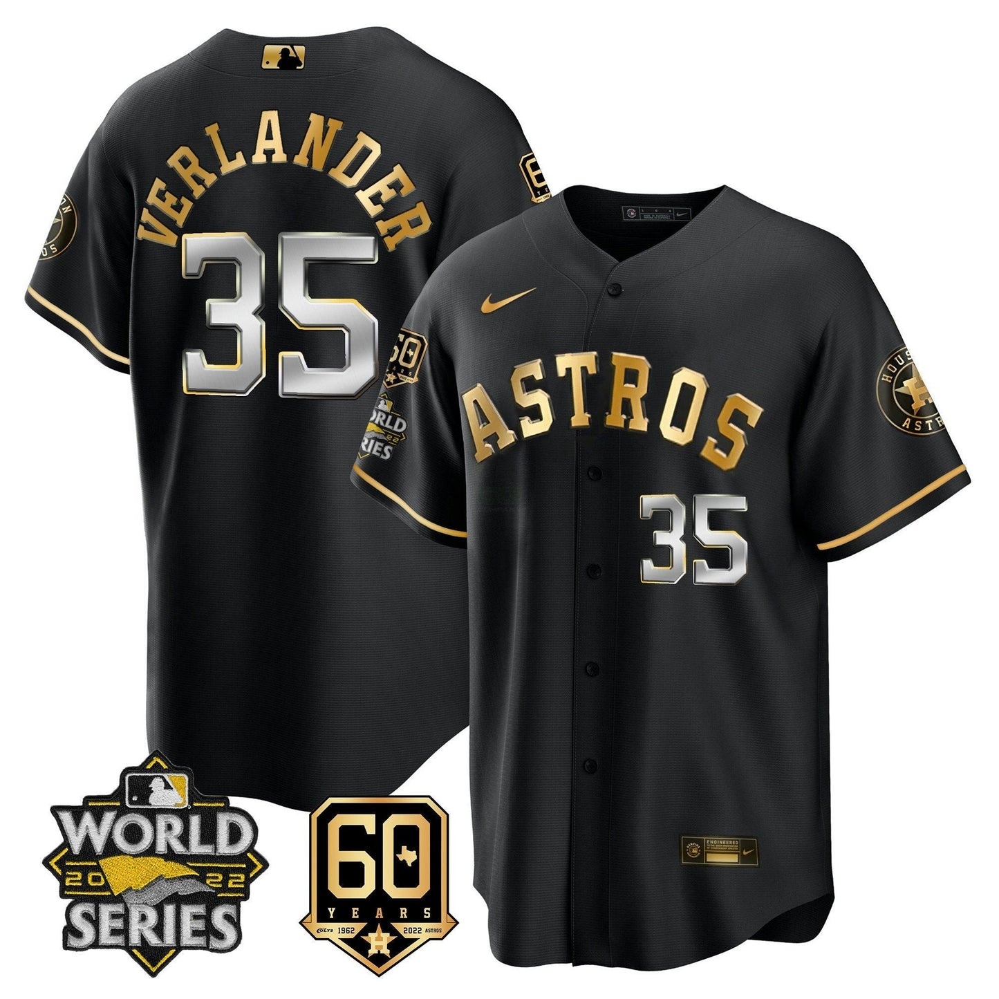 Camisa MLB Men’s 2022 World Series & 60th Patch Jersey