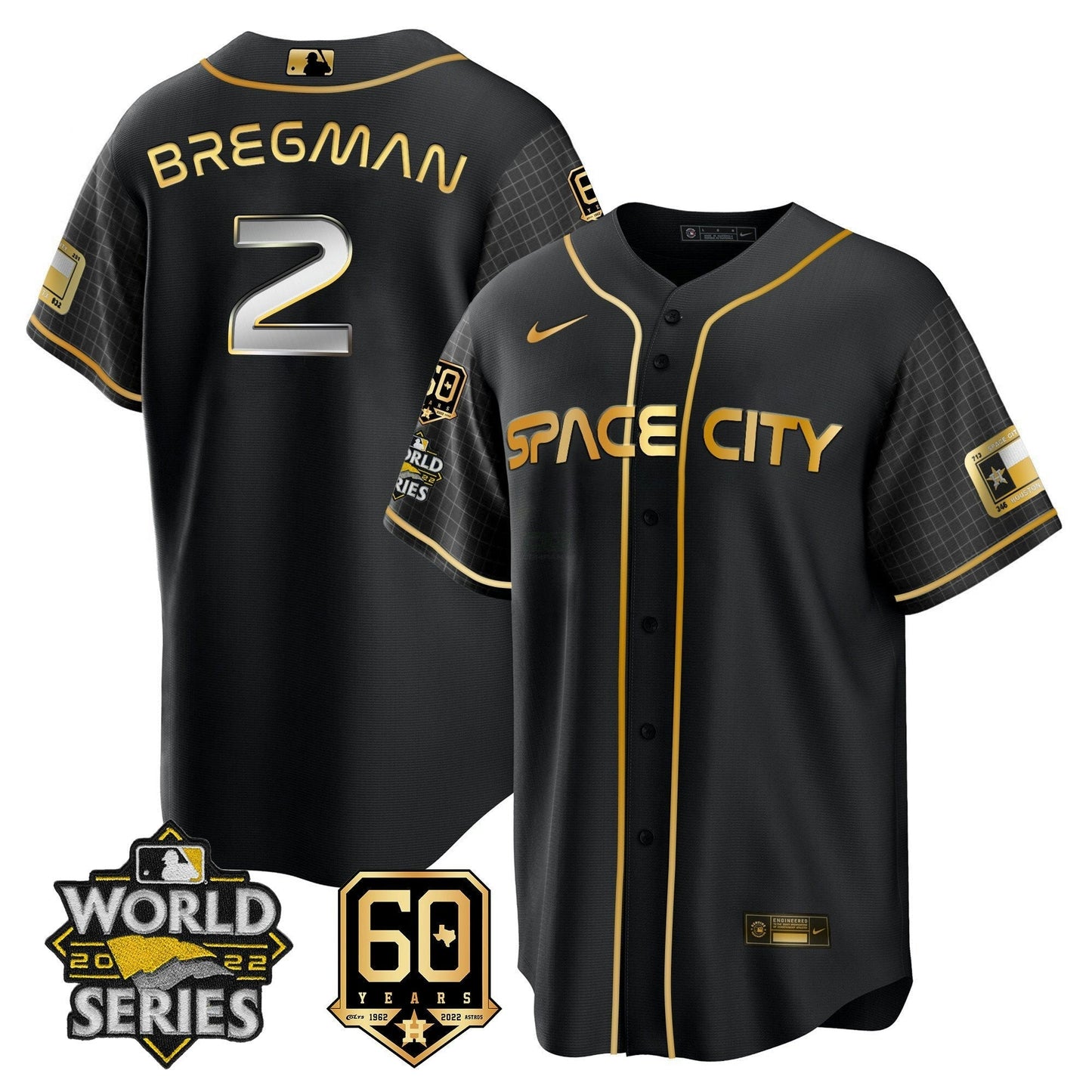 Camisa MLB Men’s 2022 World Series & 60th Patch Jersey