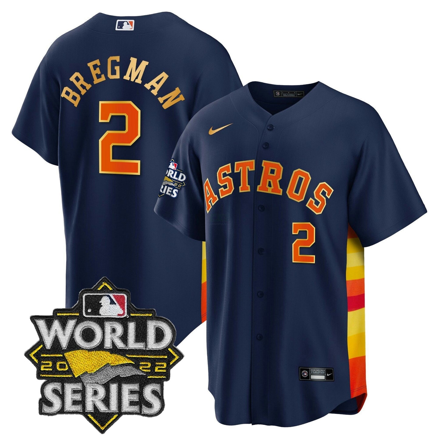 Camisa MLB Men’s 2022 World Series Dourada Limited Jersey