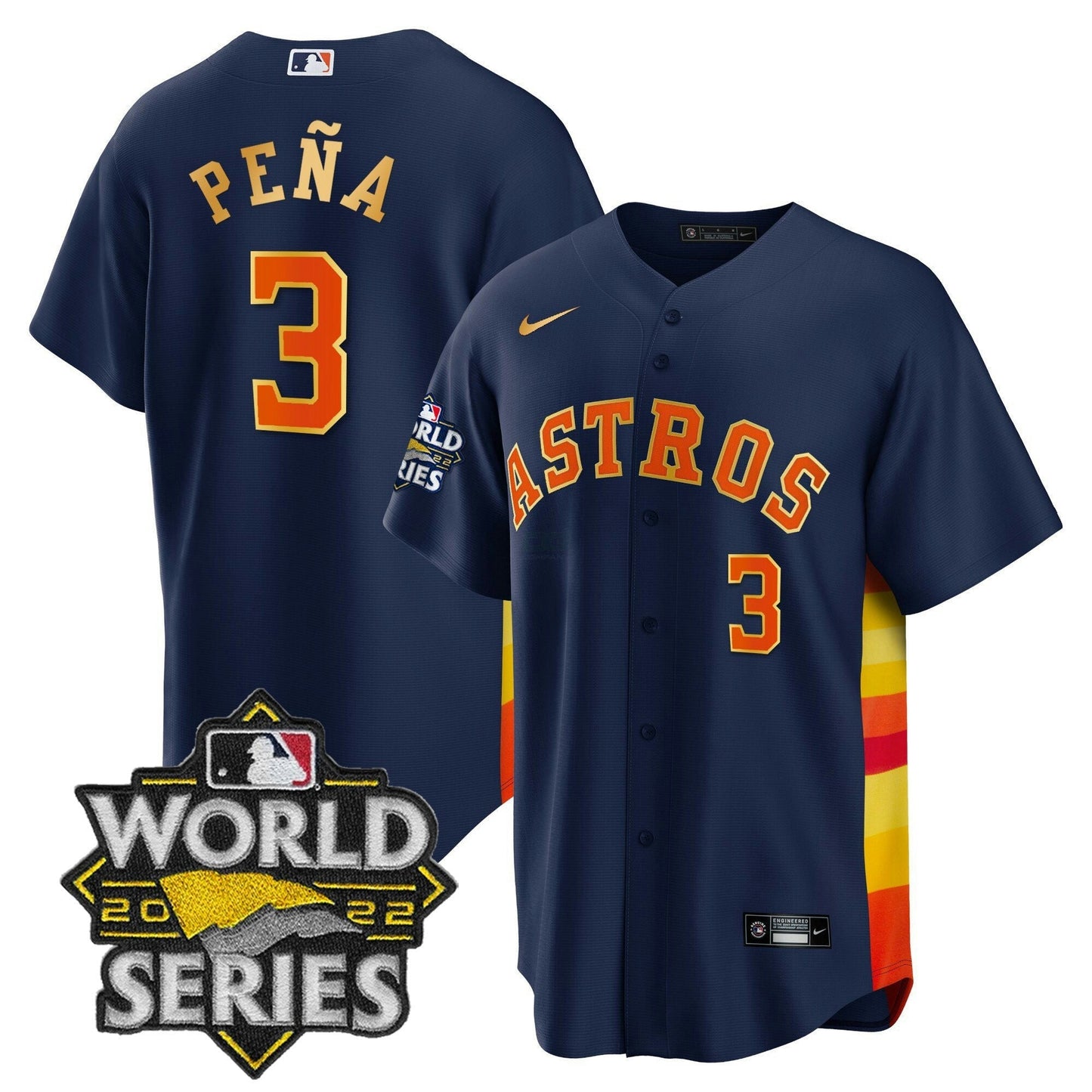 Camisa MLB Men’s 2022 World Series Dourada Limited Jersey