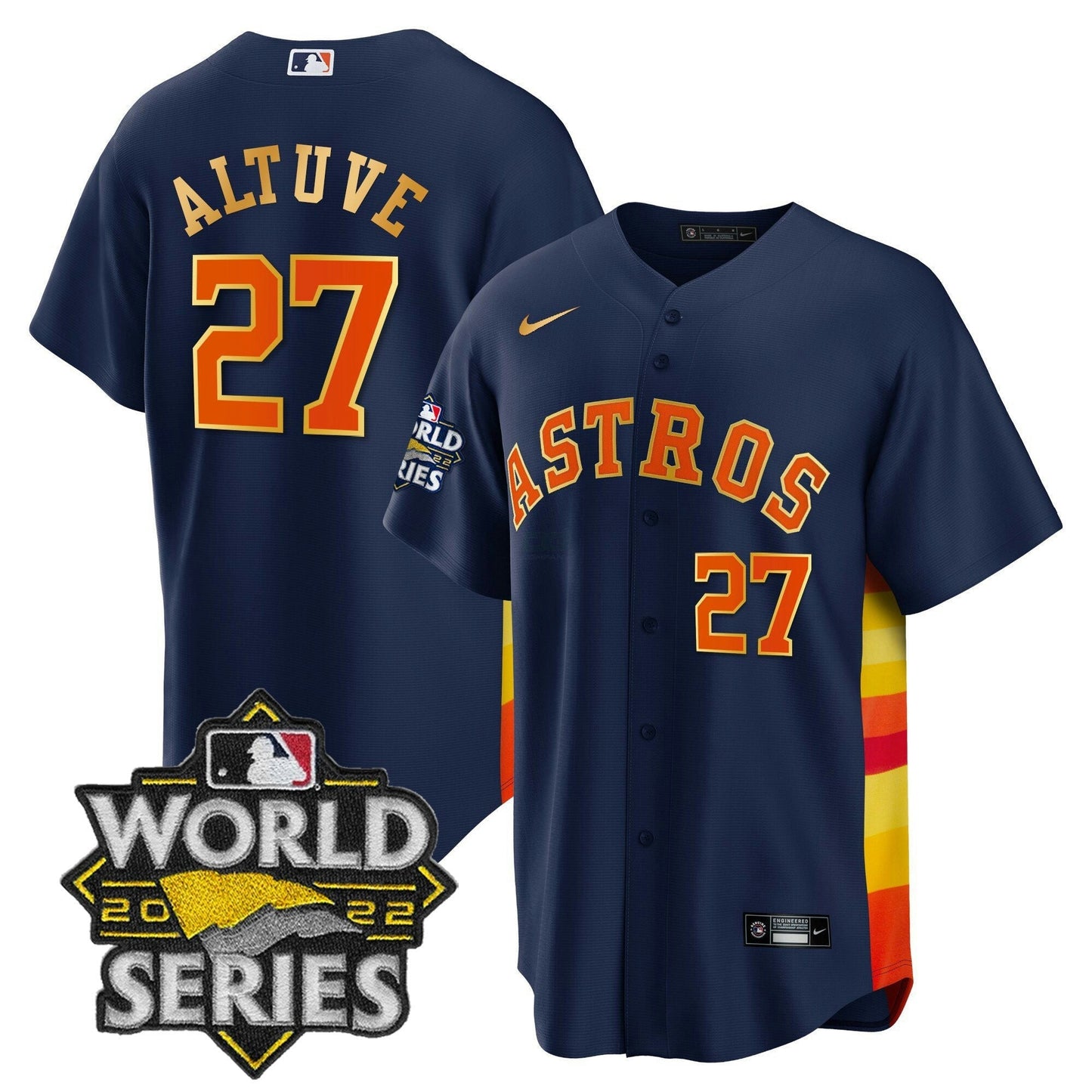 Camisa MLB Men’s 2022 World Series Dourada Limited Jersey