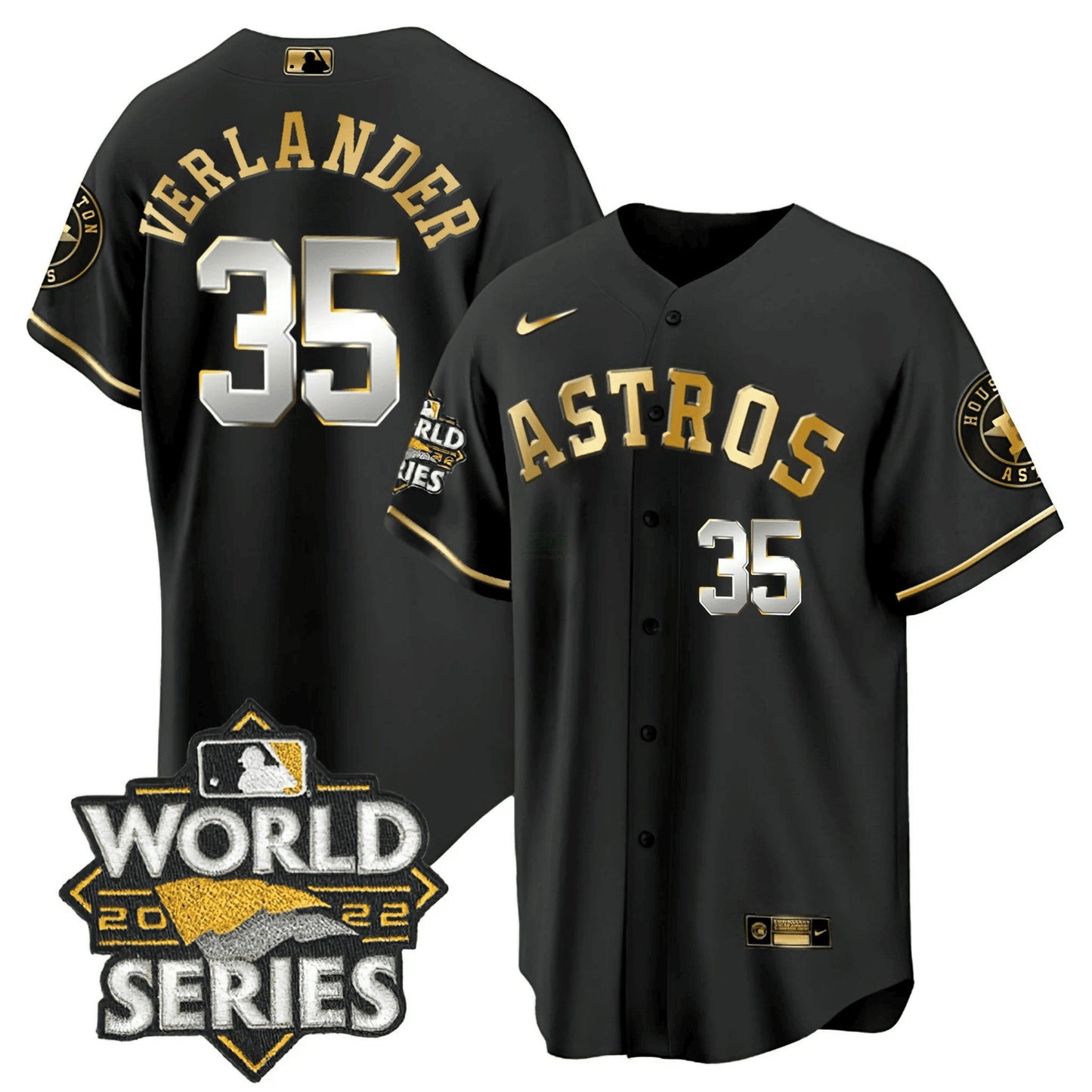 Camisa MLB Men’s 2022 World Series Dourada Trim Jersey