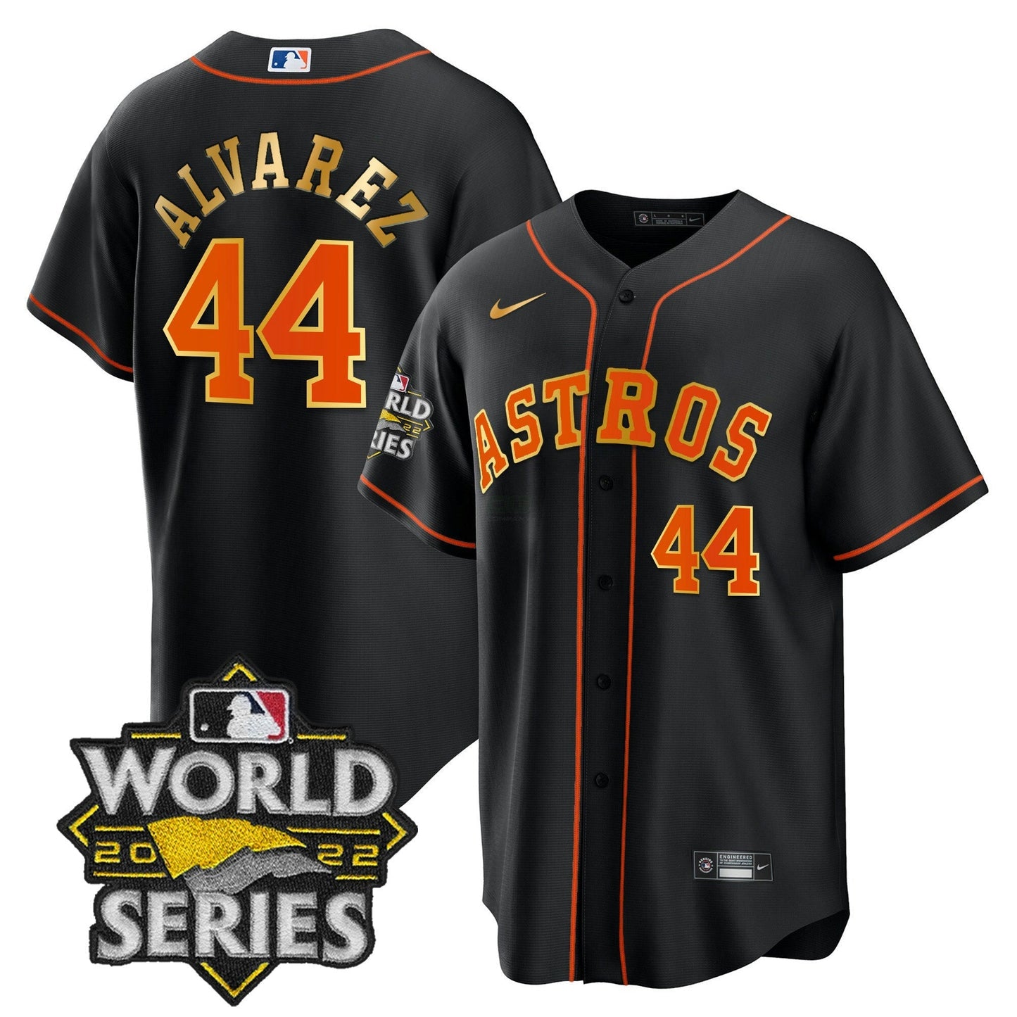 Camisa MLB Men’s 2022 World Series Dourada Trim Jersey