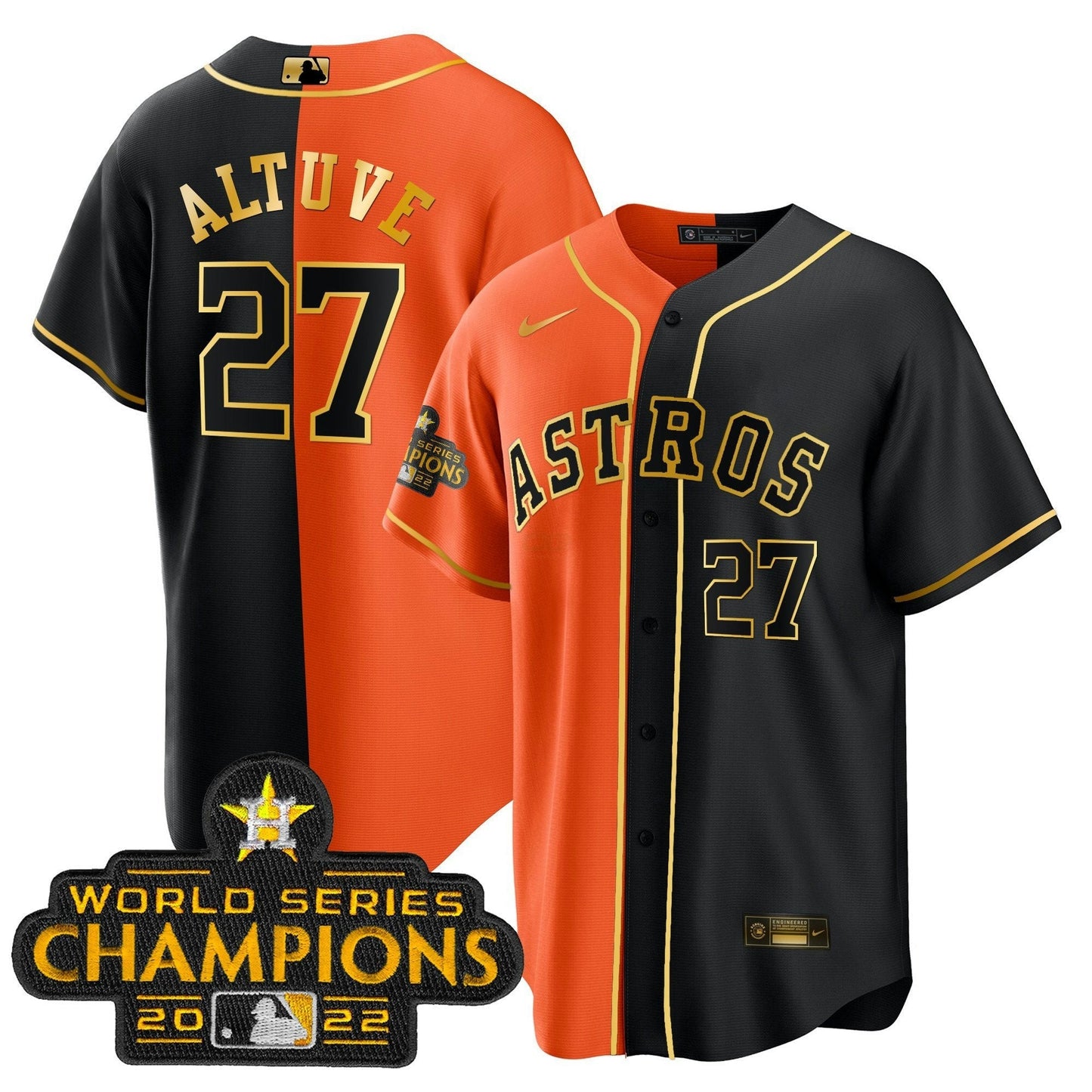 Camisa MLB Men’s 2023 Champions Dourada Split Jersey