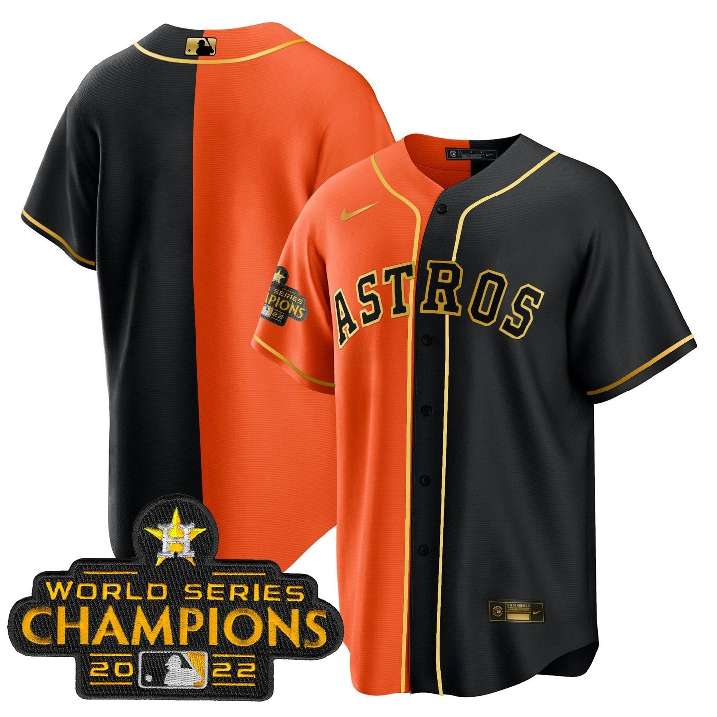 Camisa MLB Men’s 2023 Champions Dourada Split Jersey