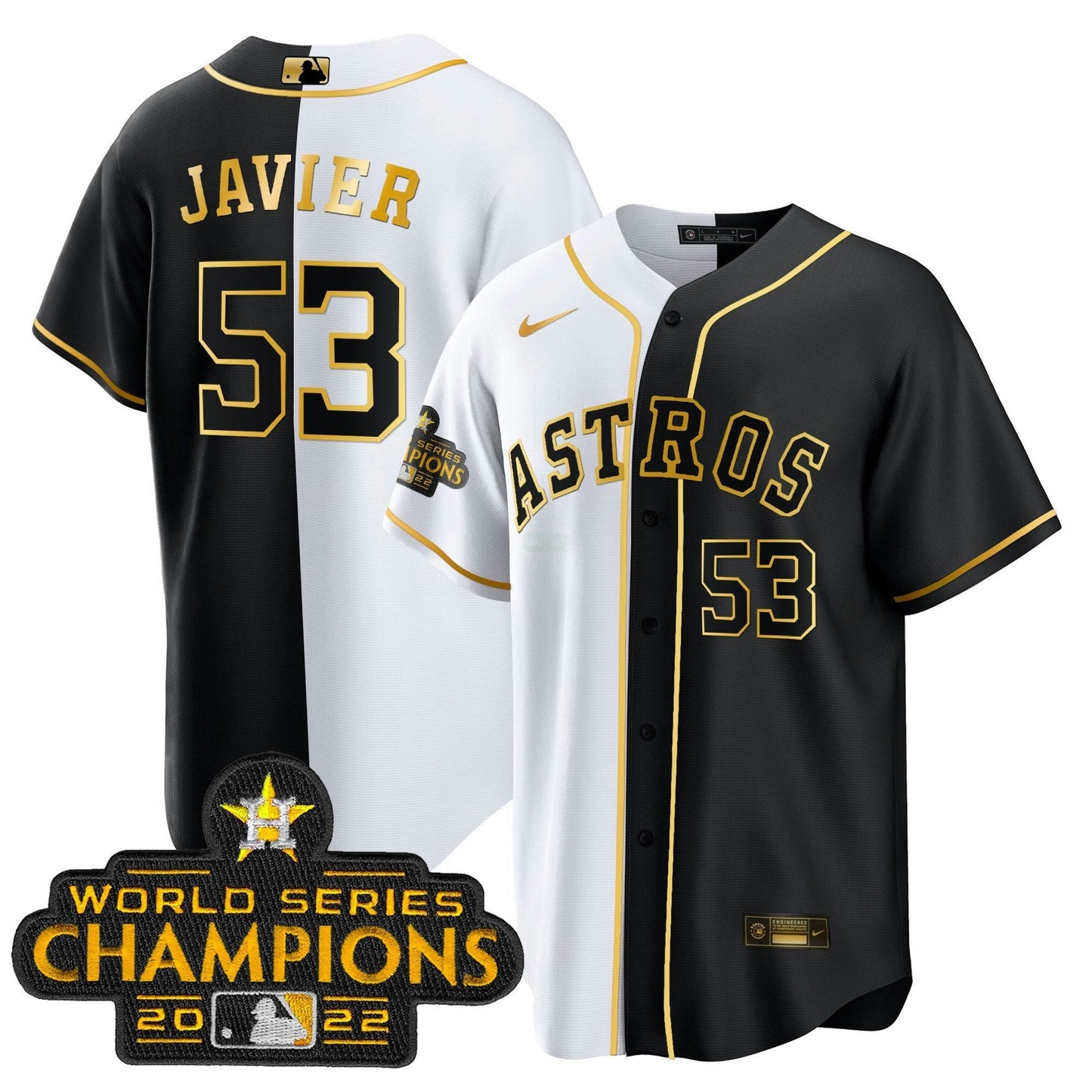 Camisa MLB Men’s 2023 Champions Dourada Split Jersey
