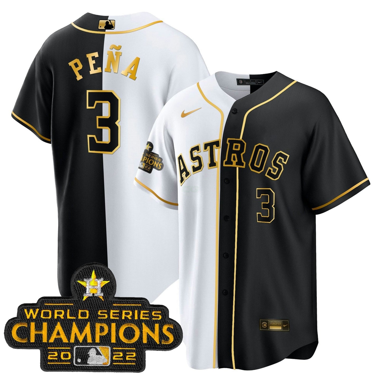 Camisa MLB Men’s 2023 Champions Dourada Split Jersey