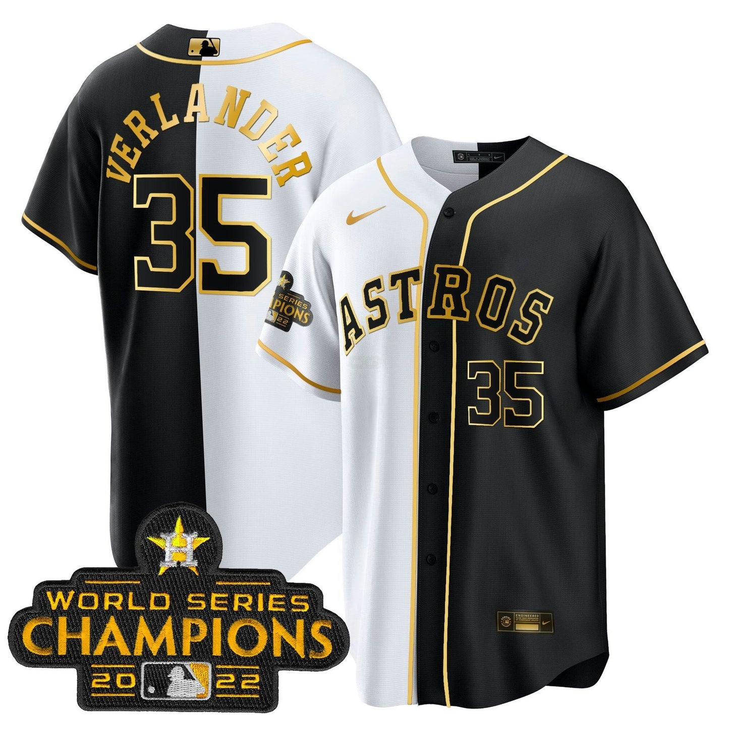 Camisa MLB Men’s 2023 Champions Dourada Split Jersey