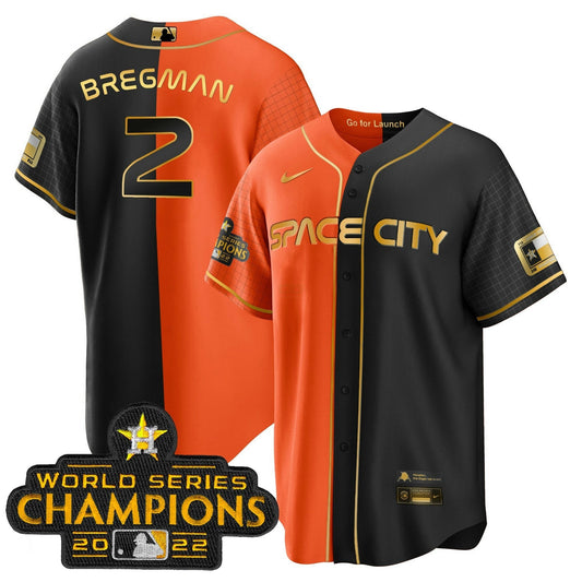 Camisa MLB Men’s 2023 Space City Champions Dourada Split Jersey