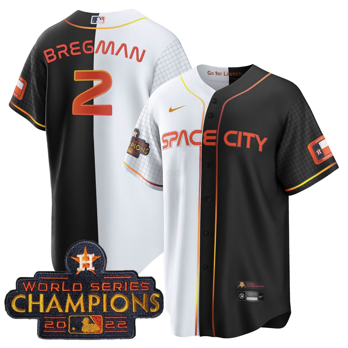 Camisa MLB Men’s 2023 Space City Champions Dourada Split Jersey