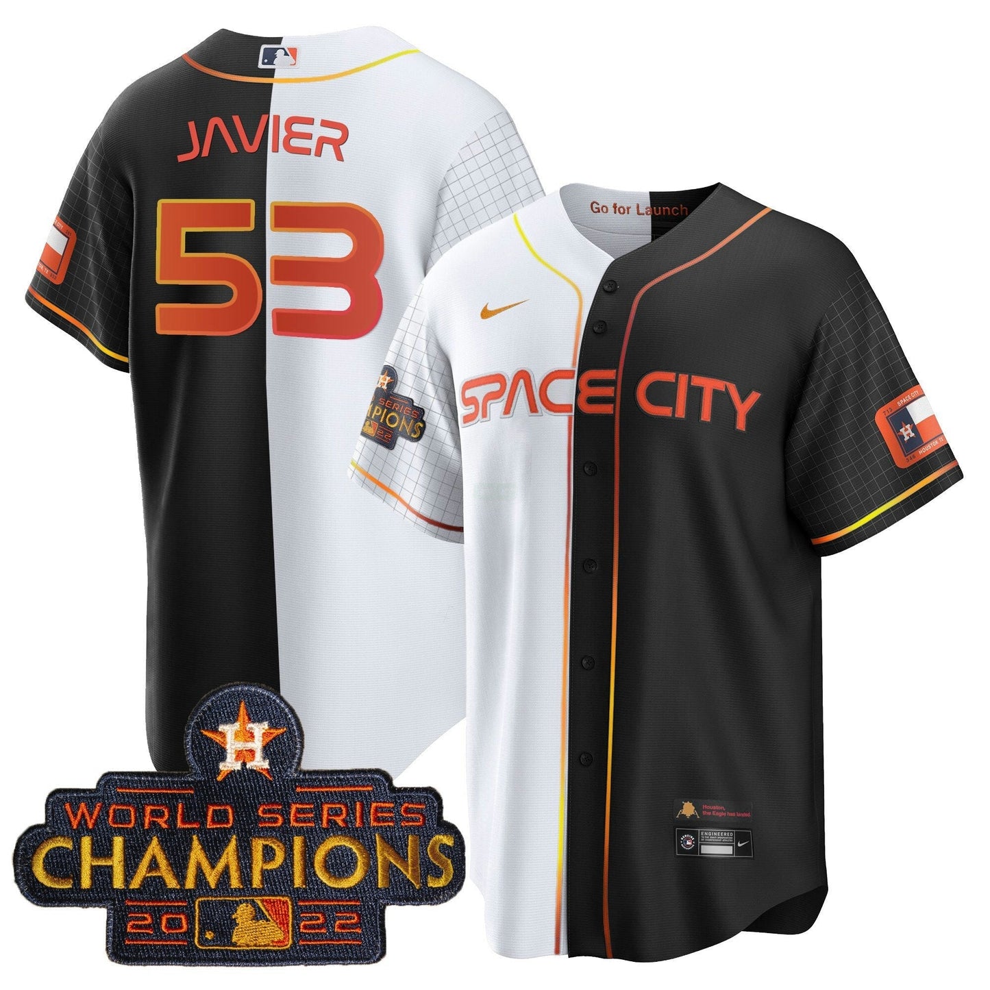 Camisa MLB Men’s 2023 Space City Champions Dourada Split Jersey