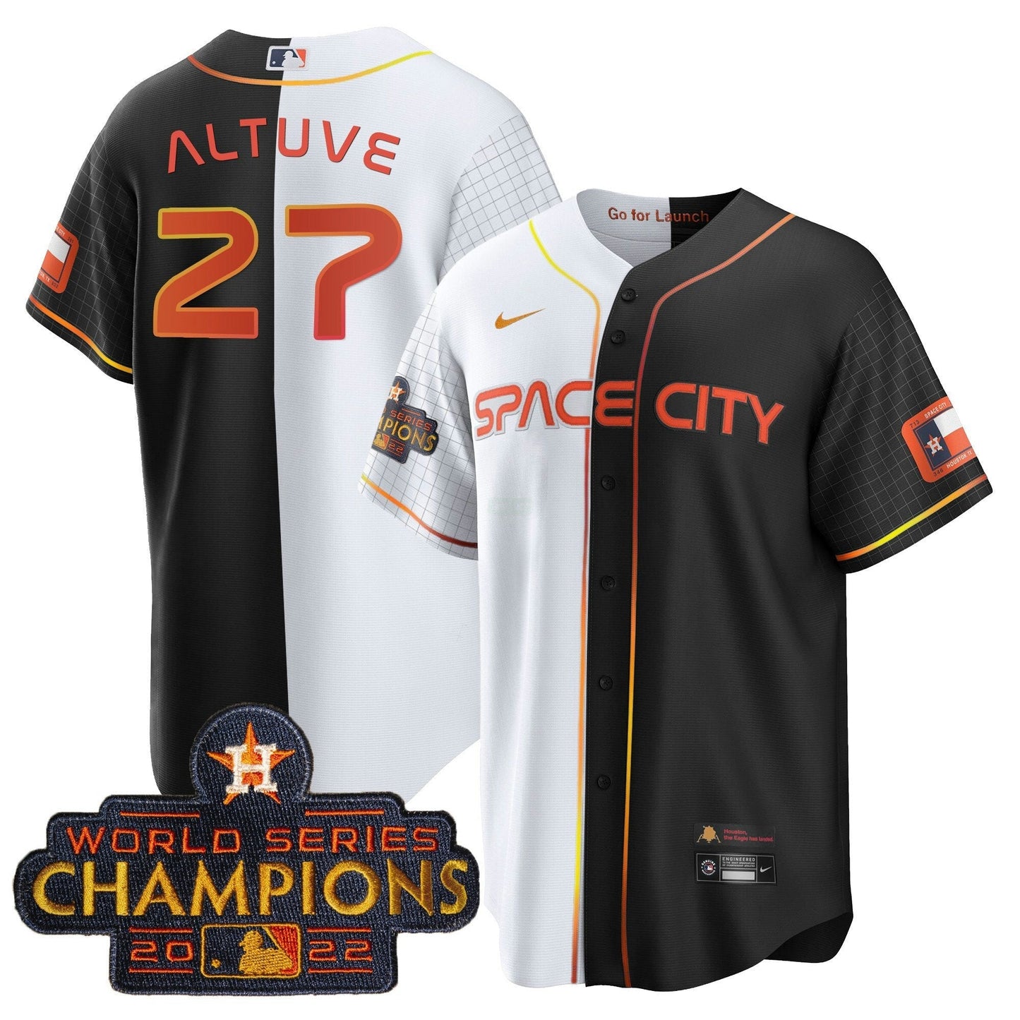 Camisa MLB Men’s 2023 Space City Champions Dourada Split Jersey