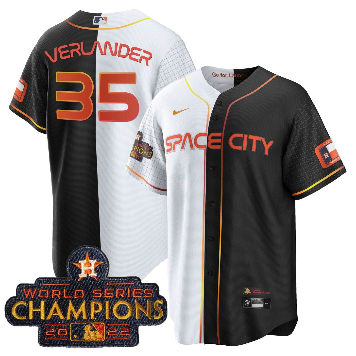 Camisa MLB Men’s 2023 Space City Champions Dourada Split Jersey