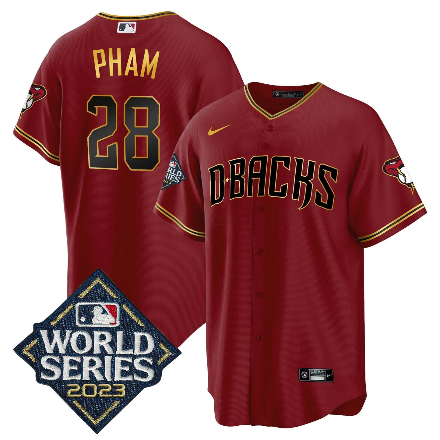 Camisa MLB Men’s 2023 World Series Cool Base Dourada Jersey