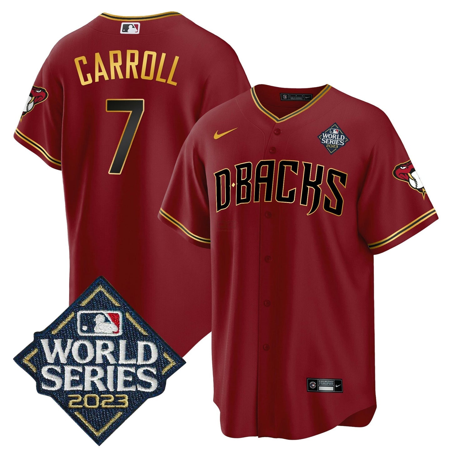 Camisa MLB Men’s 2023 World Series Cool Base Dourada Jersey V2