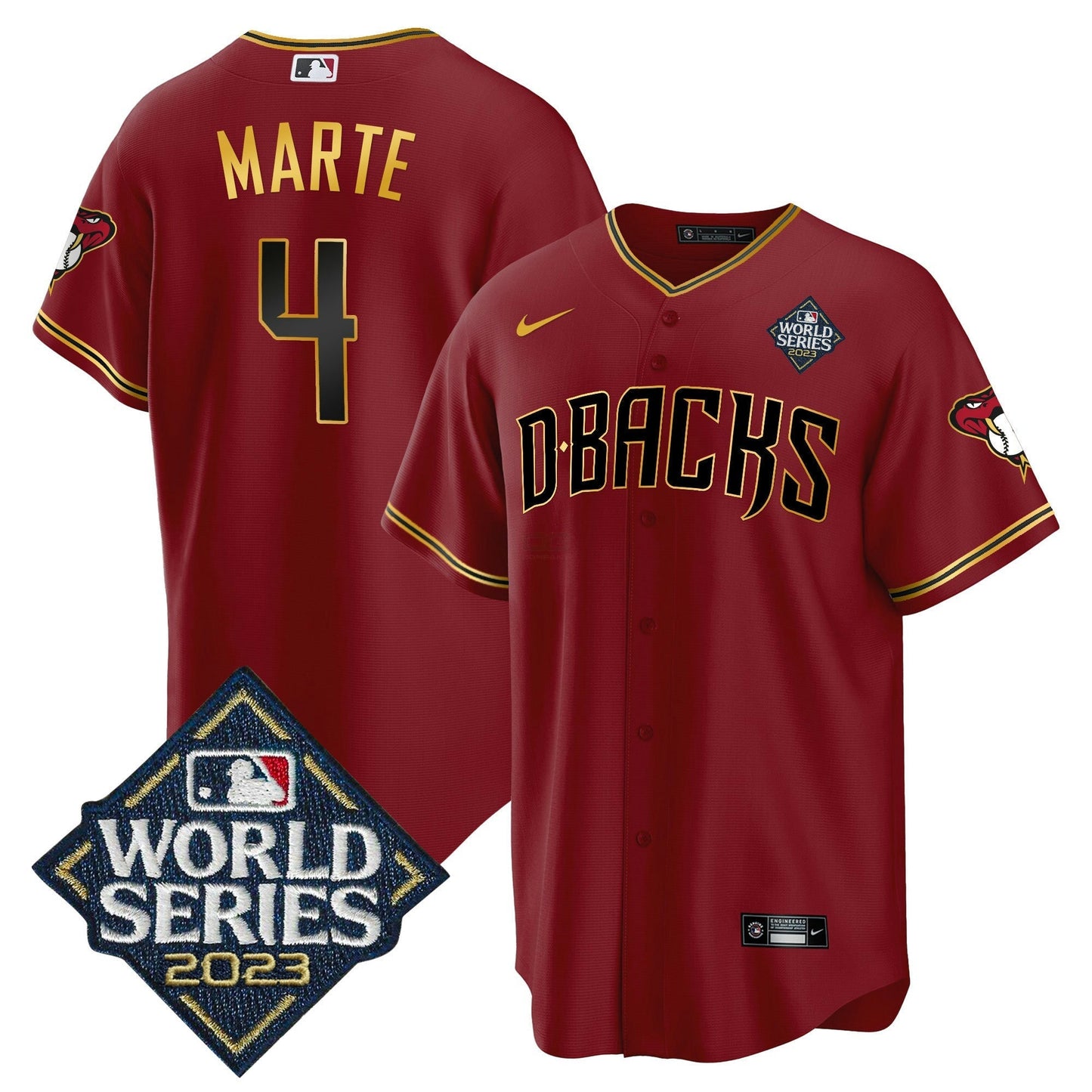 Camisa MLB Men’s 2023 World Series Cool Base Dourada Jersey V2