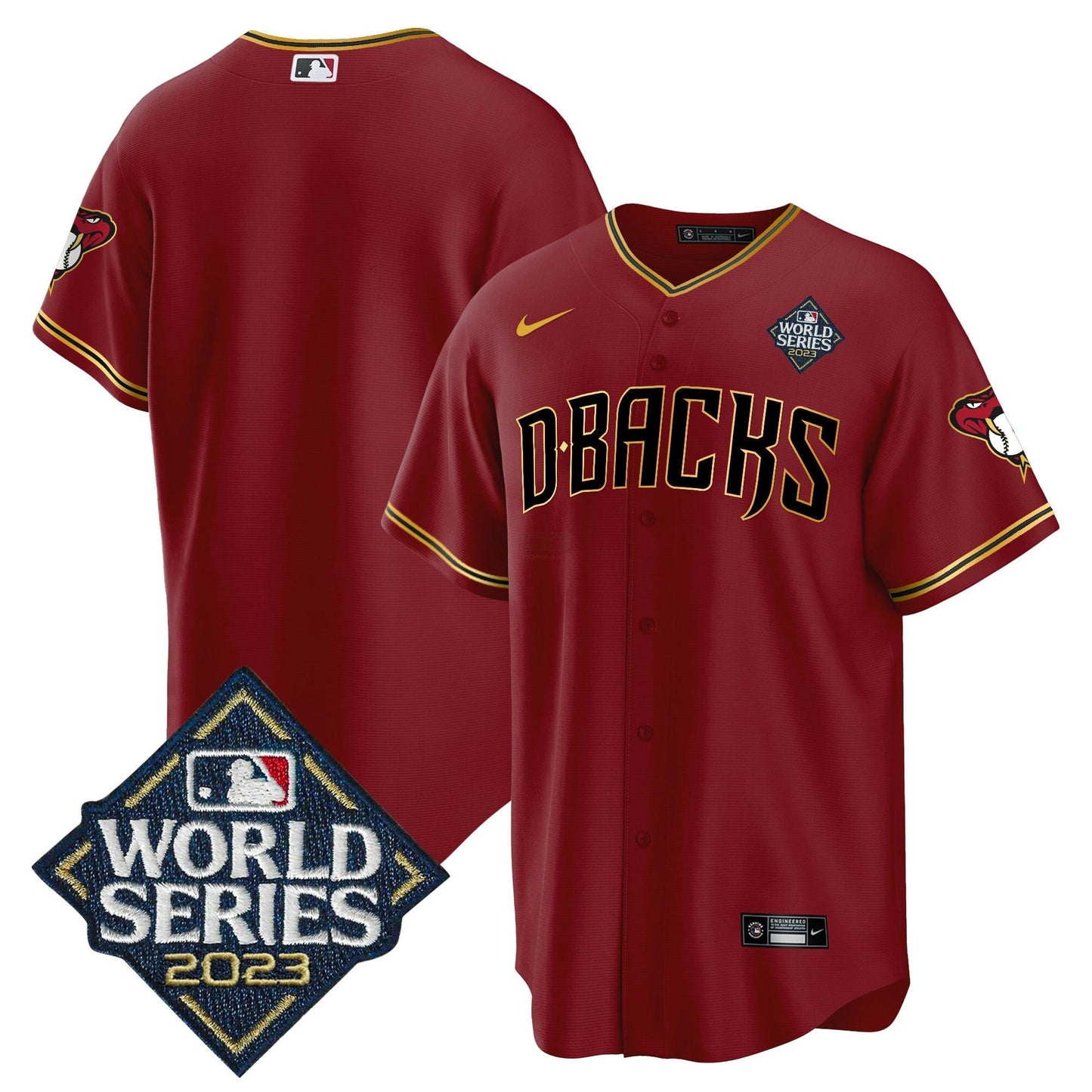 Camisa MLB Men’s 2023 World Series Cool Base Dourada Jersey V2