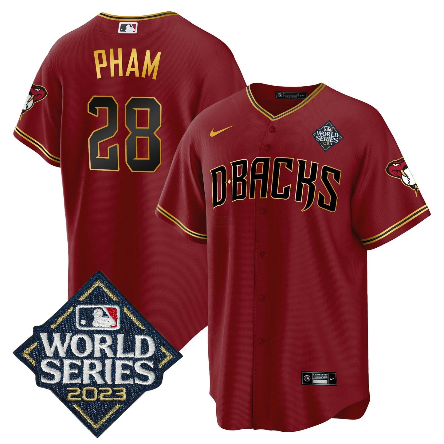 Camisa MLB Men’s 2023 World Series Cool Base Dourada Jersey V2