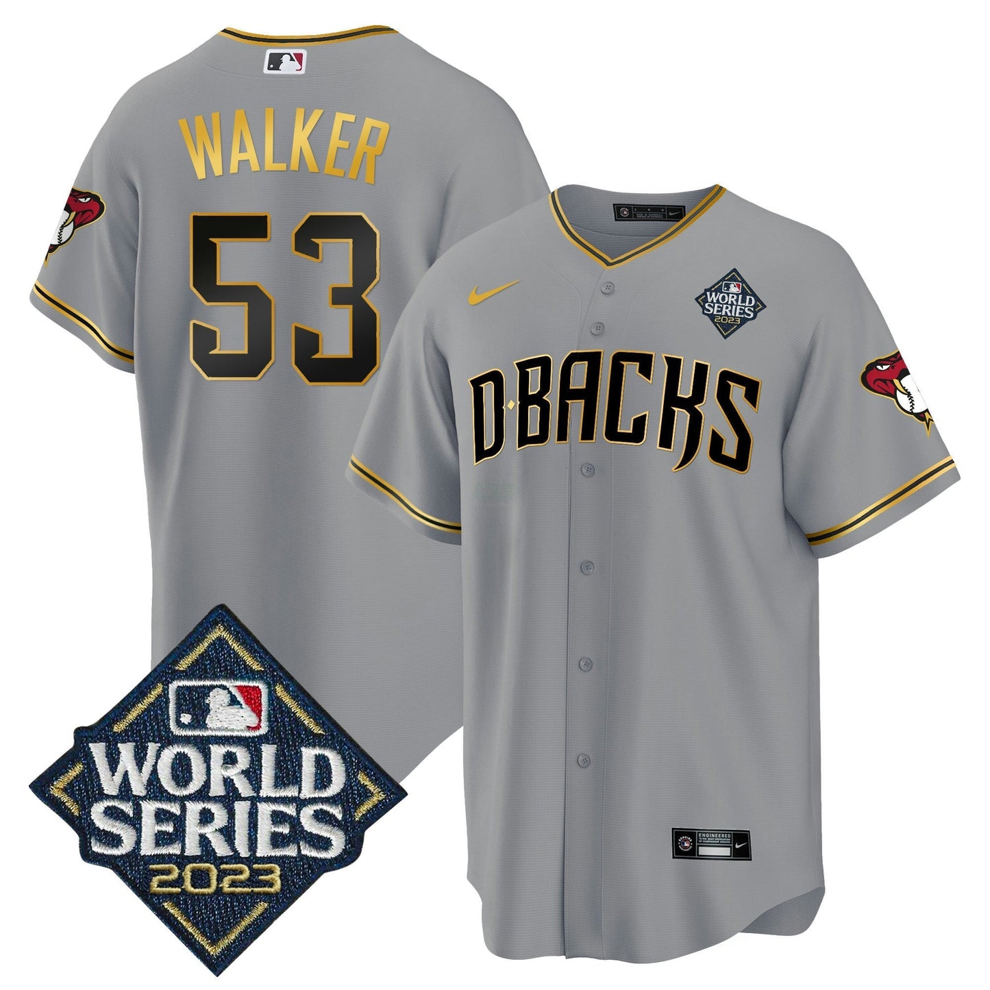 Camisa MLB Men’s 2023 World Series Cool Base Dourada Jersey V2