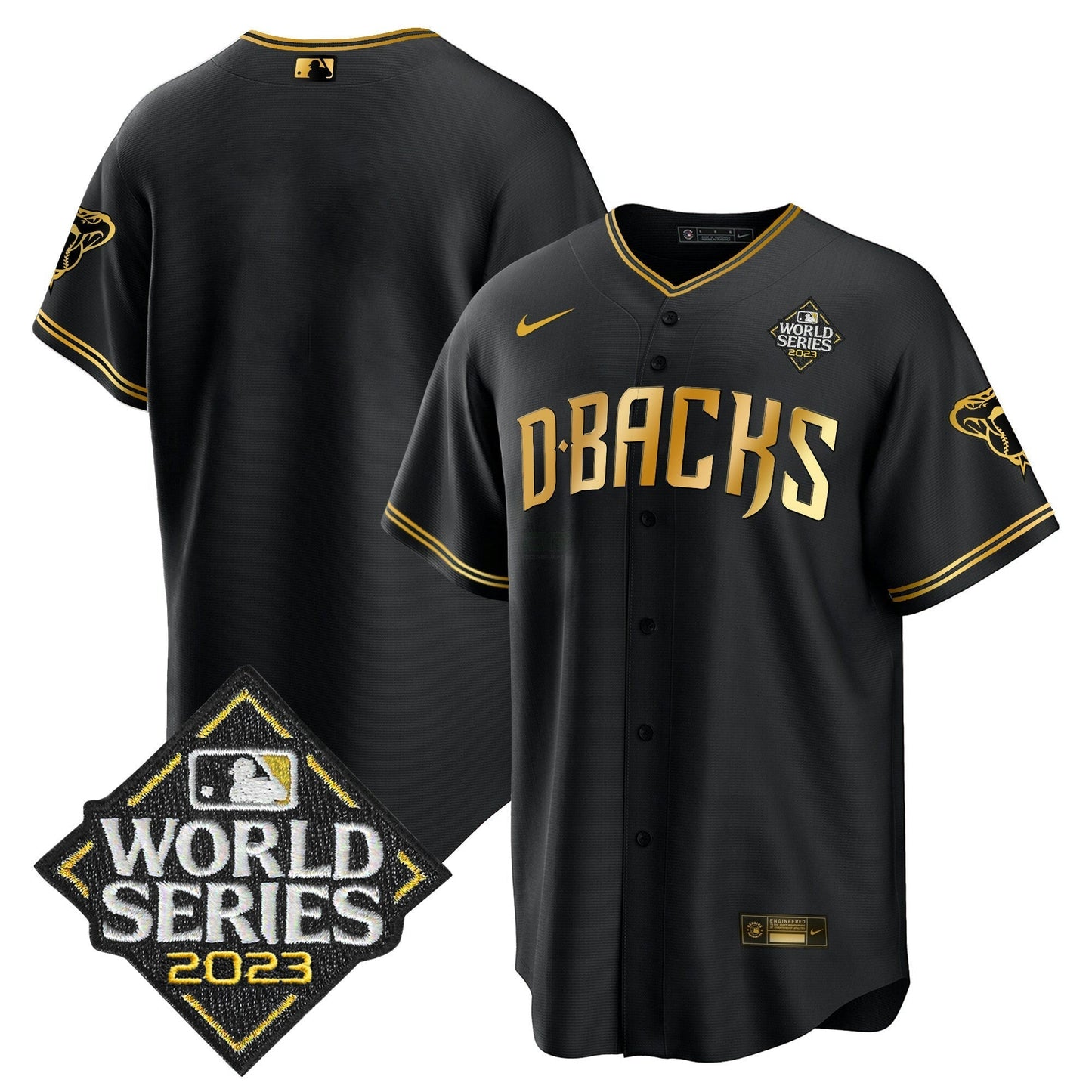 Camisa MLB Men’s 2023 World Series Cool Base Dourada Jersey V2