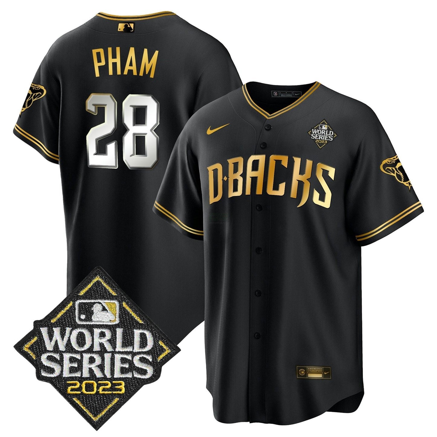 Camisa MLB Men’s 2023 World Series Cool Base Dourada Jersey V2